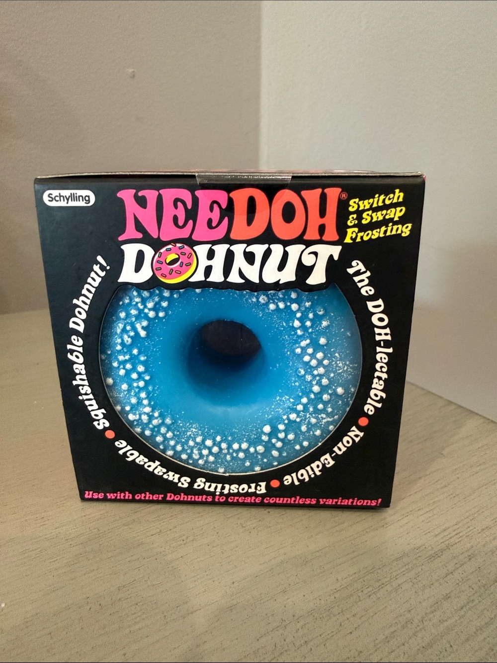 Needoh Dohnut Blue Switch & Swap Frosting Squishable Toy